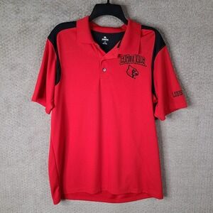 Knights Apparelโ Shirt Mens Large Red Louisville Cardinals Polo Polyester